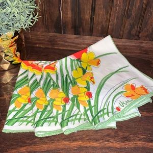 Vintage Vera Neumann Floral Cloth Dinner Napkins - Set of 4